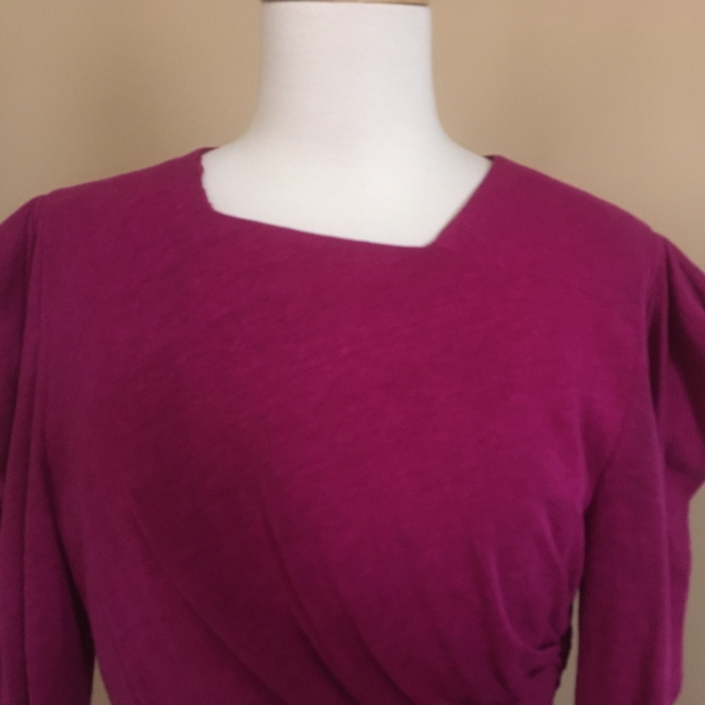 Louis Feraud Vintage Magenta Wool Sweater Dress 12 - Picture 3 of 8